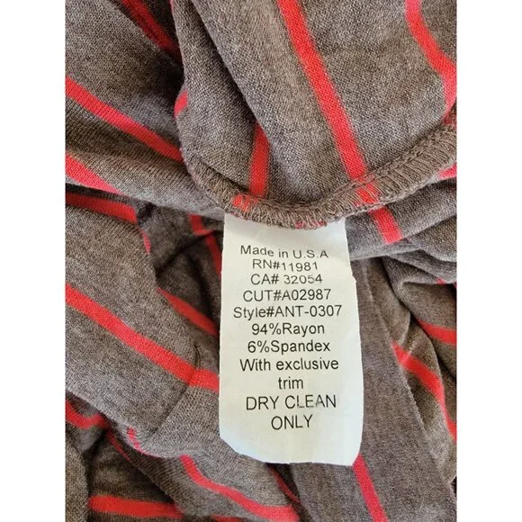 Bailey 44 XS Gray & Pink Striped Tiered Cap Sleeve Dress - Picture 4 of 4